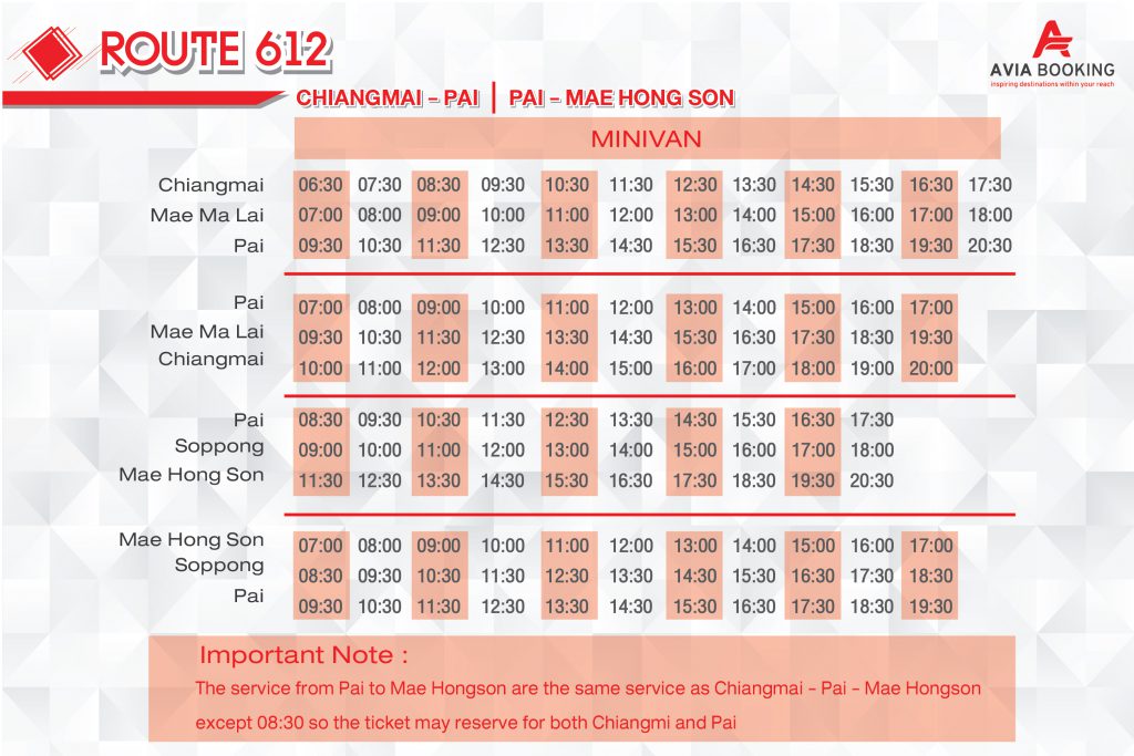 timetable chiang mai to mae hong son